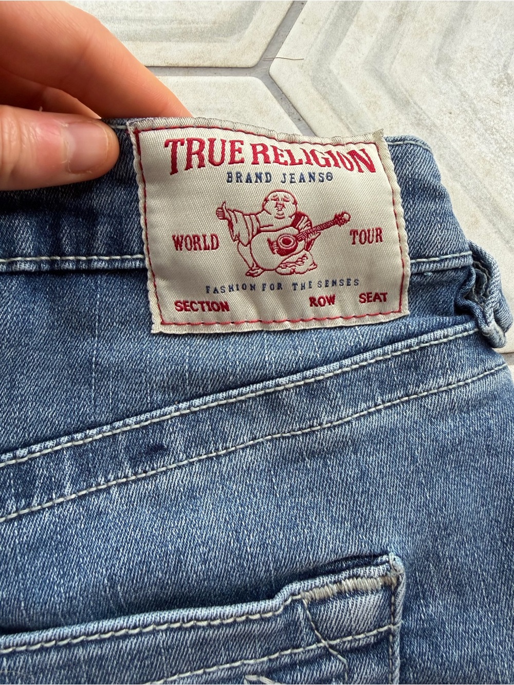 True Religion Denim Shorts Classic Logo Patch Early 2000s Barely Worn